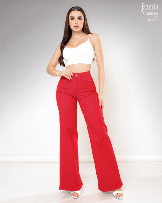 Jeans Wide Leg Rojo.