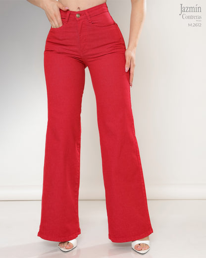 Jeans Wide Leg Rojo.