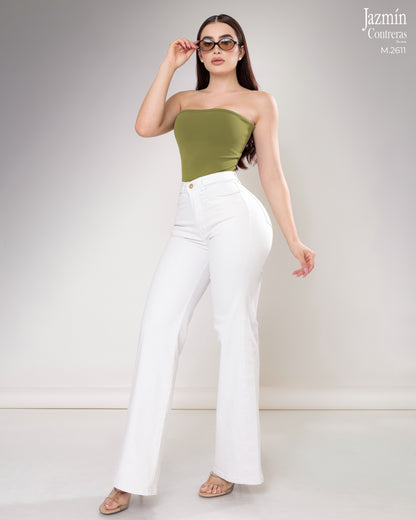 Jeans Wide Leg  Blanco.