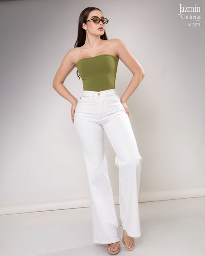 Jeans Wide Leg  Blanco.