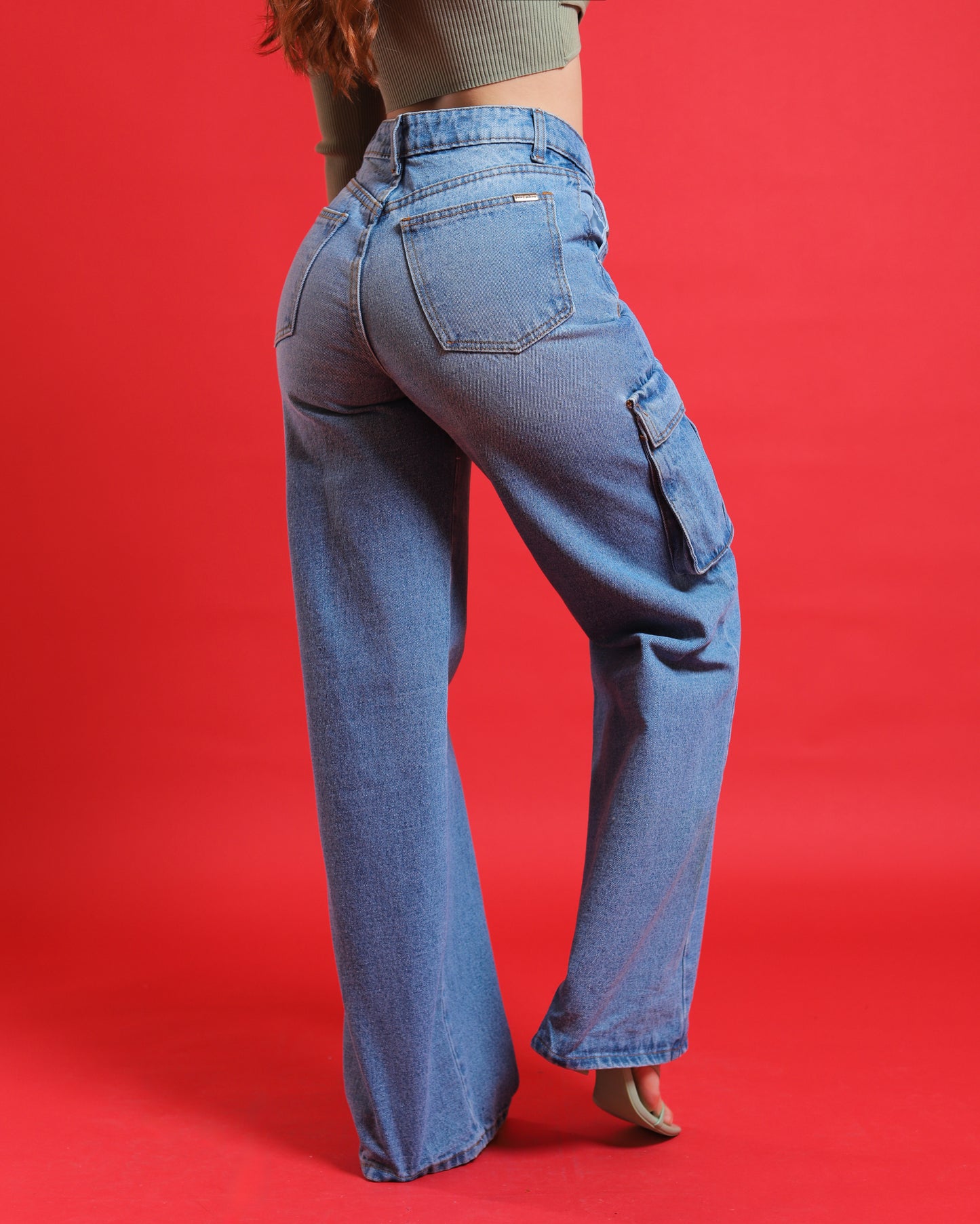 Jeans Cargo, de pierna ancha.