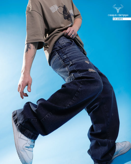 Jeans Oversize, azul oscuro.