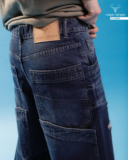 Jeans Oversize, azul oscuro.