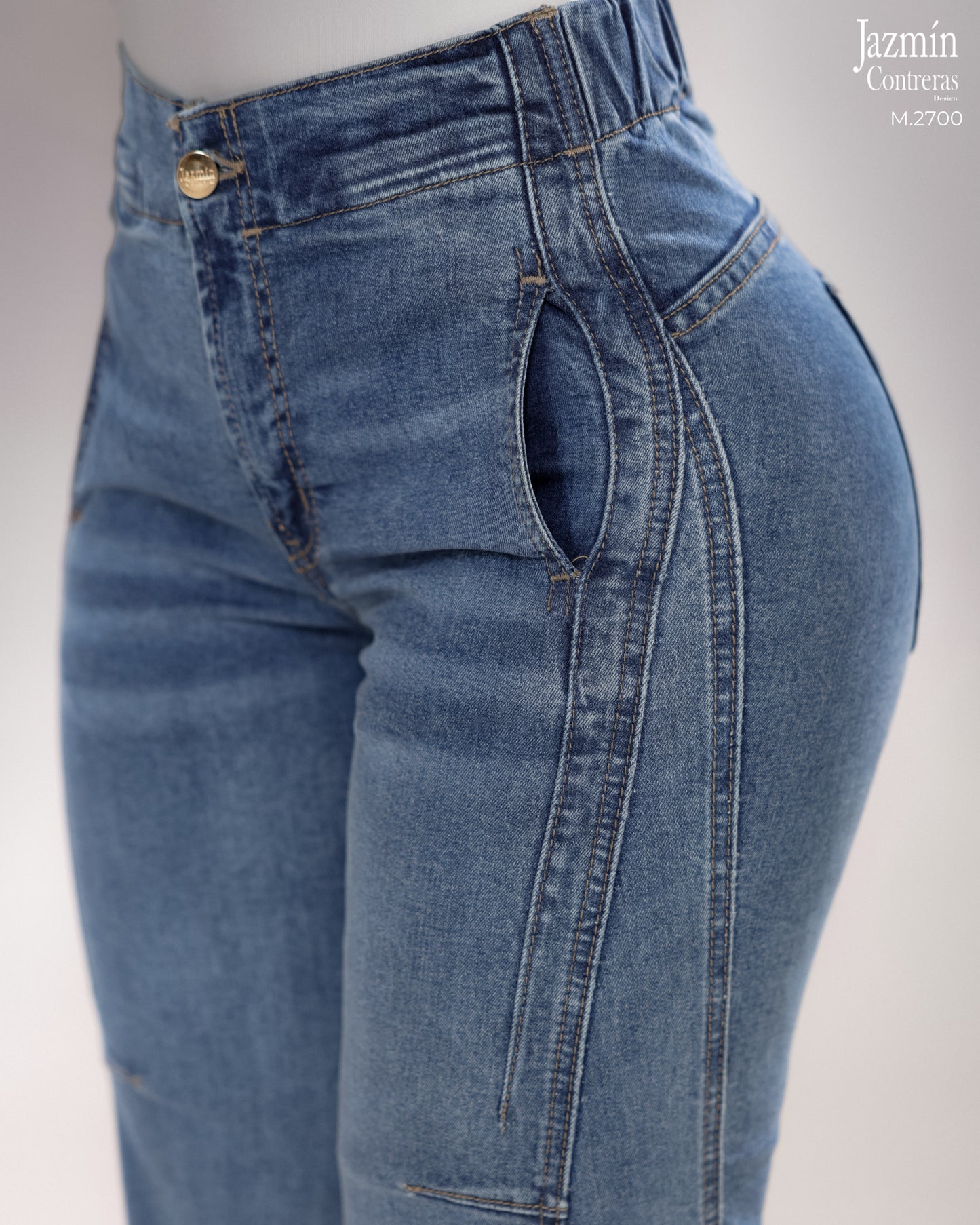 Jeans Wide Leg con resorte en pretina