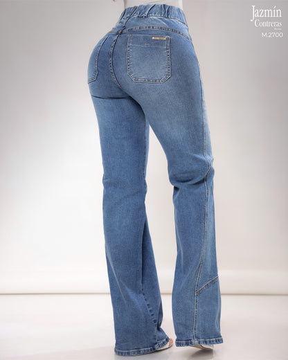 Jeans Wide Leg con resorte en pretina