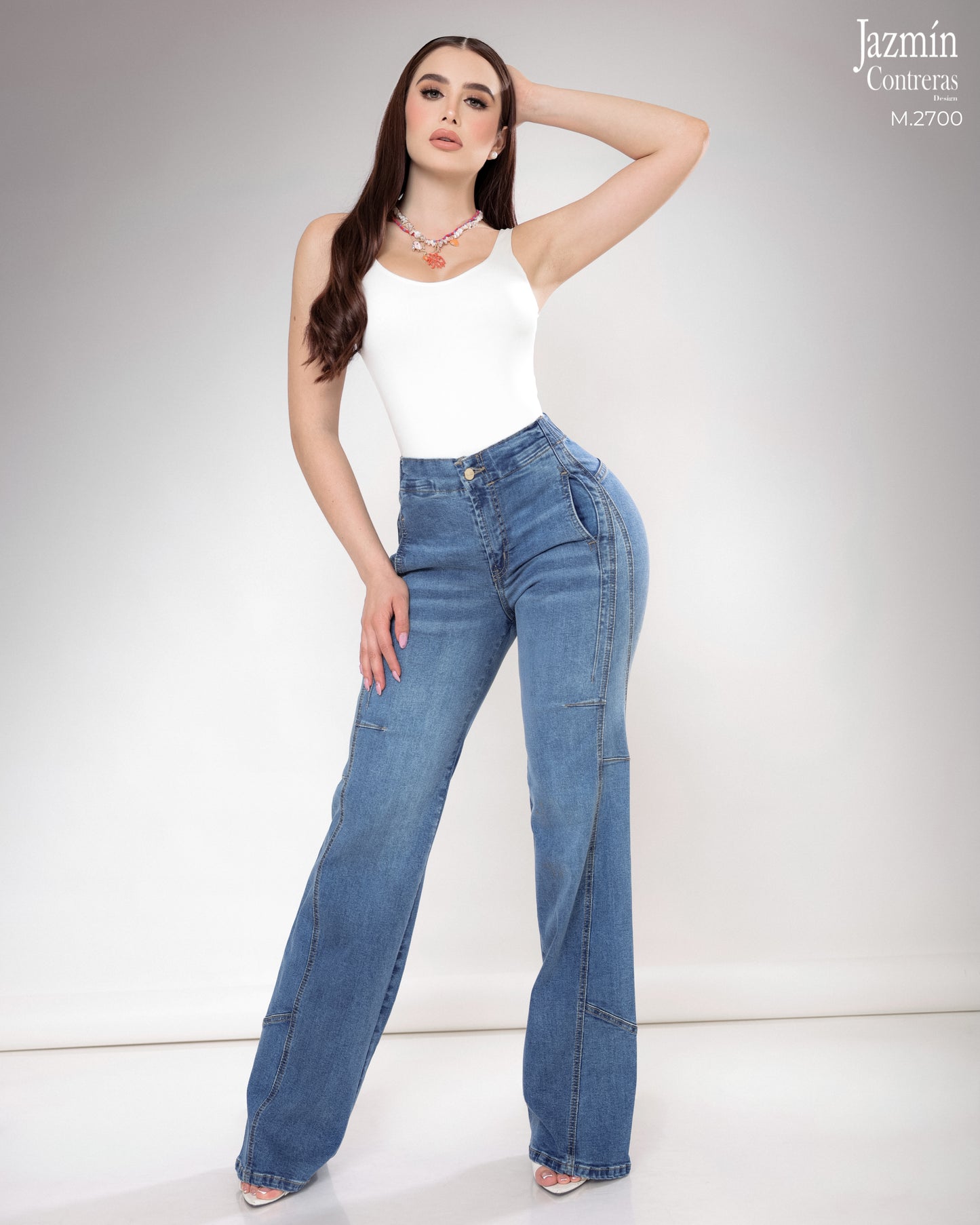 Jeans Wide Leg con resorte en pretina