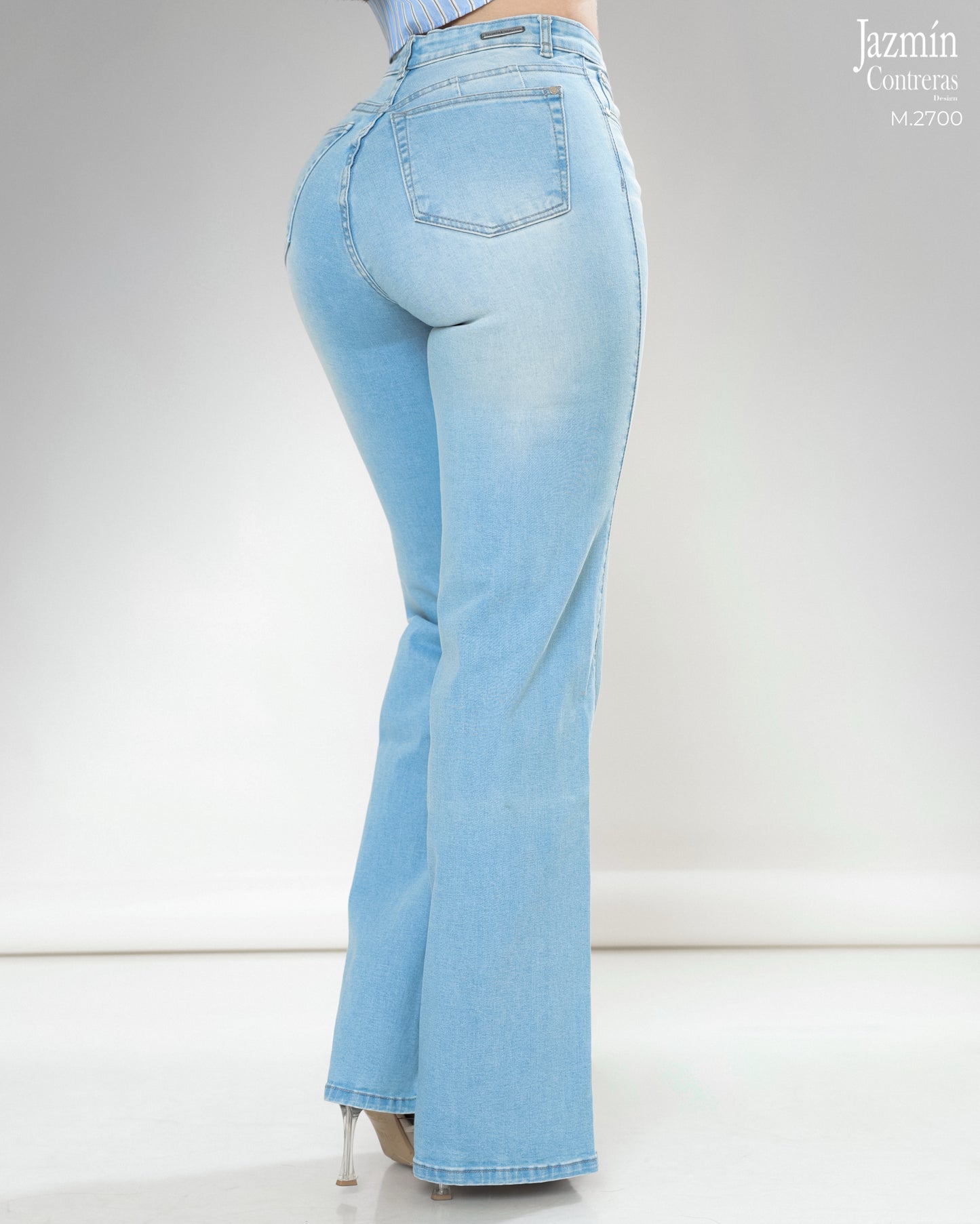 Jeans Wide Leg, azul claro.