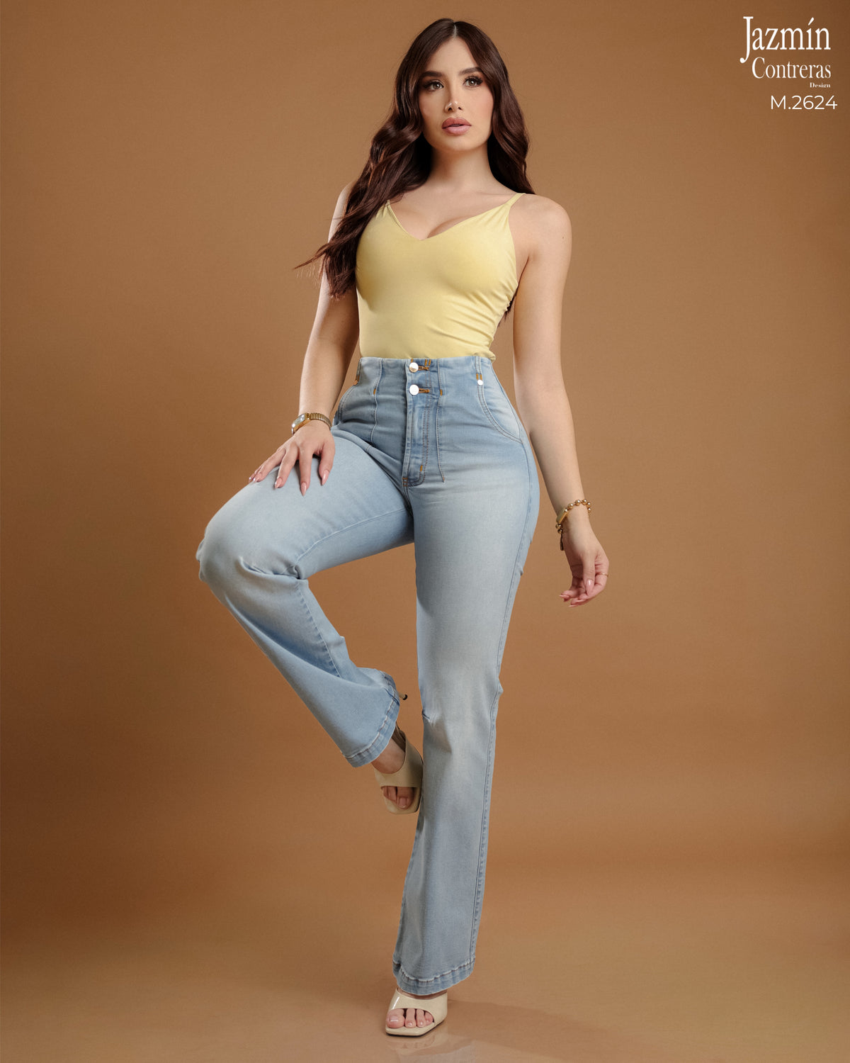 Jeans Wide Leg, tono azul claro.