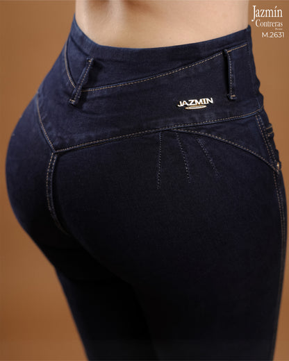 Jeans skinny horma colombiana, azul petroleo.