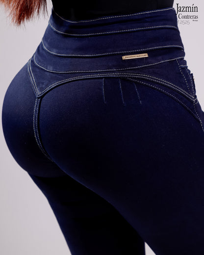 Jeans colombiano, azul petroleo.