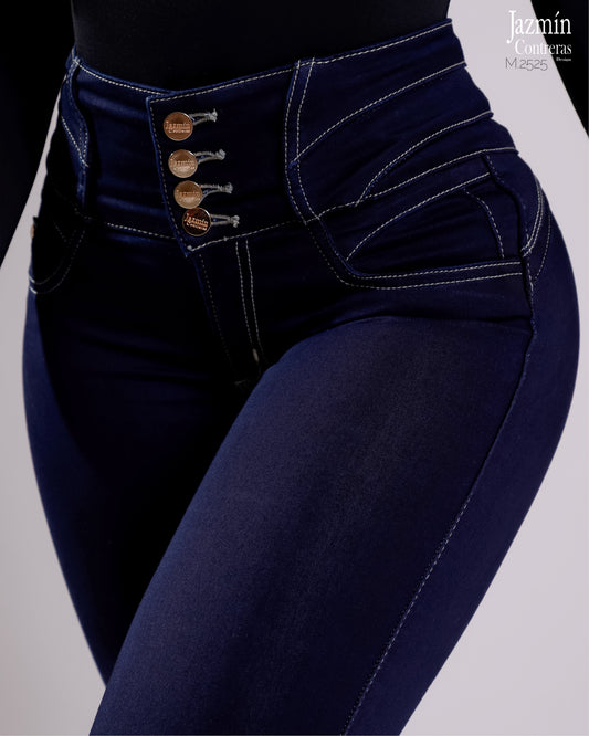 Jeans colombiano, azul petroleo.